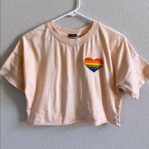 Fitch Rainbow Pride Heart Crop Top 